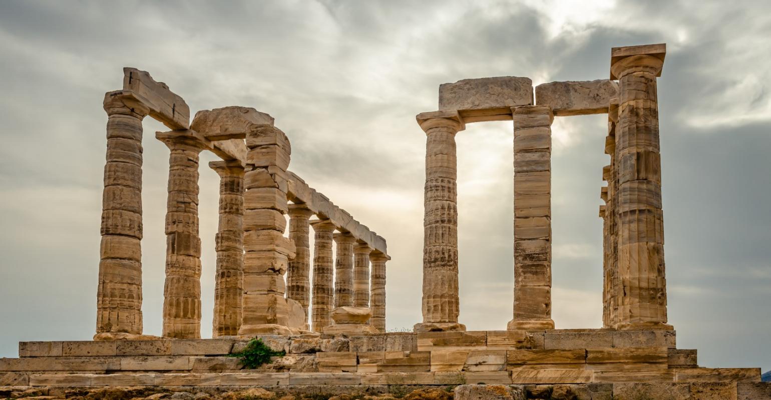 The ruins of the temple of Poseidon